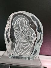 Christmas Art Glass  Paperweight Figurine Mary Holding Baby Jesus  picture