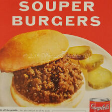 1956 Campbell's Souper Burger Sloppy Joe Food kitchen photo art decor print ad picture