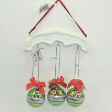 Ganz Christmas Ornament Hanger Holder White Glitter Snow Holds 3 Can Personalize picture