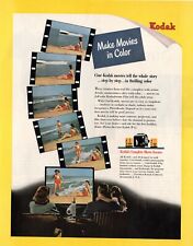 1947 Kodak Make Movies In Color Cine-Kodak Kodachrome Film Advertising Print Ad picture