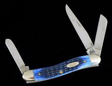 BEAUTIFUL CASE XX USA 6318 SS VIBRANT BLUE HANDLE TRIPLE BLADE POCKET KNIFE  picture