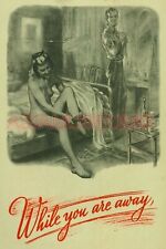 1941 WW2 USA UNITED STATES WOMEN LADY TOPLESS ARMY SOLDIER  PROPAGANDA Postcard picture