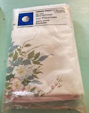 Vtg 1987 Sears Perma Prest 2- pillowcases Floral Polyester Cotten No Iron picture