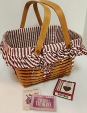 Longaberger 1995 Sweetheart Hostess Precious Treasures Basket~Liner~Prot.~Tie On picture
