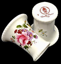 Vtg 2 ROYAL CROWN DERBY XL Bone China Bud Vases Pair Floral Gold Gilt England picture