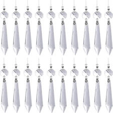 20 Pieces Clear Chandelier Crystals, 63Mm Replacement Crystal Icicle Prisms Pend picture