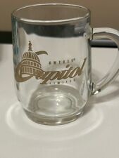 VINTAGE Amtrak Capitol Limited Logo Clear Glass Coffee Mug picture