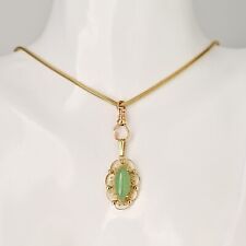 CHAPIN & HOLLISTER Chain & SORRENTO Jade Jadeite Gold Pendant Estate Necklace picture