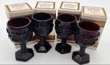 NIB Vintage Avon 1876 Wine Ruby Red Cape Cod Glass Goblet 4.5