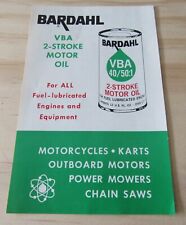 UNUSED Vintage BARDAHL 2-STROKE Motor Oil Advertising Sales Flyer KARTS CYCLES picture
