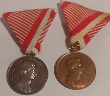 AustroHungary Medals for Bravery-Fortitvdini-Bronze and Silver version of medal picture