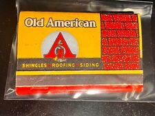 MATCHBOOK - OLD AMERICAN ROOFING - WALLY WALLACE - DALLAS, TX - UNSTRUCK picture