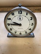 Vintage Westclox America Style 5 1935-1957 Wind Up Alarm Clock Silver Sleek picture