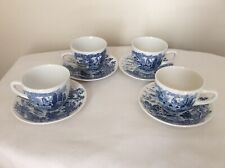 VTG COUNTRYSIDE WEDGEWOOD BONE CHINA TEACUP/SAUCER, SET OF 4.    D132 picture