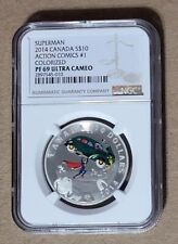 2014 CANADA $10 - ACTION COMICS #1 - SUPERMAN - NGC PF69 UC - .999 SILVER COIN picture