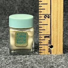 COTY Paris de Coty Sachet Vintage Glass Powder Jar Mint Green Gold MINI Vanity picture