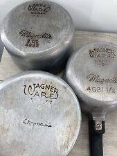 Wagner Ware Stylized Magnalite 4682M 4682 4681 1/2 P Sauce 2 Spout Pan Pots Lot picture