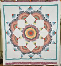 OUTSTANDING Vintage Broken Star Antique Quilt ~Signed & Dated picture