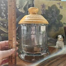 Antiqur Borden's Malted Milk Glass Soda Shop Canister. Vintage Heavy Old Country picture