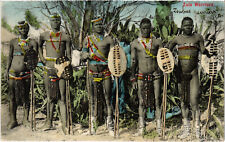 PC AFRICA, SOUTH AFRICA, ZULU WARRIORS, Vintage Postcard (b53102) picture