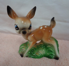 Vintage Chalk / Plaster Painted Fawn Figurine - Japan picture