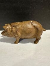 Vtg Cast Iron Rustic/Primitive Standing Pig Figurine Farmhouse Decor  6