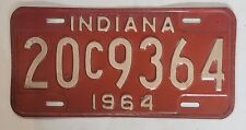 1964 Indiana Vintage License Plate ~ 20 C 9364 ~ 🔥  🔥 picture