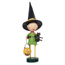 Lori Mitchell Halloween Collection Witchy Hazel with Black Cat Figurine 23871 picture