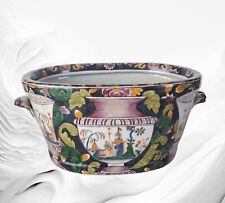 Vintage Chinese Decorative Handpainted Porcelain Footbath With Handles  picture