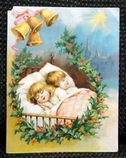 1894 antique LION COFFEE TRADE CARD christmas sleeping picture