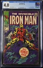 Iron Man (1968) #1 CGC VG 4.0 Off White Origin Retold Stan Lee Marvel 1968 picture