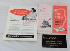1950s Kingsley Stamping Machine Co. Type Styles & Sales Sheet picture