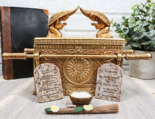 Golden Judaic Ark Of Covenant Model With Contents Decorative Box Sculpture picture