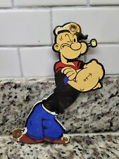 VINTAGE POPEYE THE SAILOR MAN PORCELAIN SIGN OLD TELEVISION CARTOON CHARACTER picture