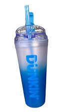 Dunkin' Summer 2024 Ombre Plastic Insulated 24oz Tumbler  BLUE NWT picture