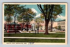Washington IA-Iowa, Scenic Panoramic Central Park, Antique Vintage Postcard picture