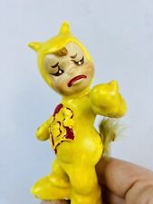 RARE Sonsco Japan Yellow Devil Pixie Figurine Halloween  Vtg 50s 5”Tall picture