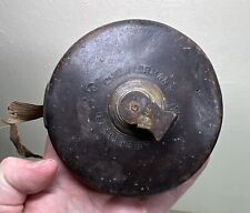 Vintage Chesterman Sheffield England Measuring Tape Leather Case Man Cave picture