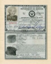 1954 Marilyn Monroe U.S. Department of Defense Identification Card 8x10 Photo picture
