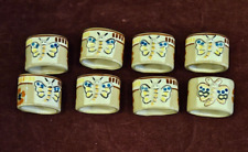 Polish Pottery Wiza Unikat Set of 8 Napkin Rings Butterfly picture