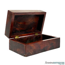 Antique Traditional Burl Mahogany Storage Jewelry Trinket Box picture