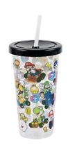 Super Mario Cart Tumbler Characters-23oz Cup and Straw. Paladone. Nintendo 2021 picture