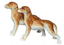 Vintage Pair Of Brown Cream Standing Dogs Greyhounds Retrievers Labradors picture
