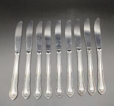 Set of 9 Vintage COLUMBIA Knives JAPAN Stainless Steel Beaded Floral 9-3/8