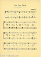 OHIO WESLEYAN UNIVERSITY Original Vtg Song Sheets c1927 Alma Mater, Red & Black  picture