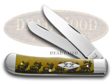 Case xx Trapper Knife Walking Elk Antique Bone 1/500 Stainless Pocket Knives picture