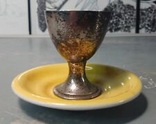 Rare Vintage Kingsway Ware Regis Plate Yellow Silver Porcelain Egg Cup England picture