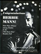 1965 Herbie Mann photo Artley flute vintage print ad picture