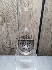 East End Dairy Harrisburg Pa Pint Black Pyro TRPQ Milk Bottle HARD TO FIND picture