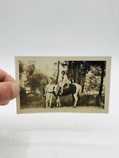 Antique Photo Pacific Northwest Beautiful White Black Horse Women Man picture